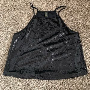 Black Sequin Top